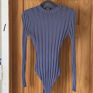 Misguided Ribbed Crewneck Bodysuit